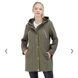NWT Sebby Size Small Olive Hooded Water-Resistant Anorak Jacket